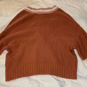 American Eagle Outfitters Rust and Cream Sweater